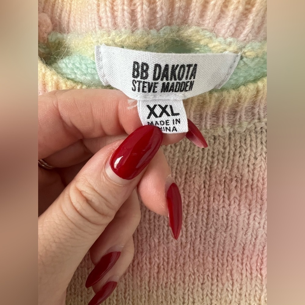 BB Dakota Multicolor Long Sleeve Striped Crew Pullover Sweater - Picture 6 of 6
